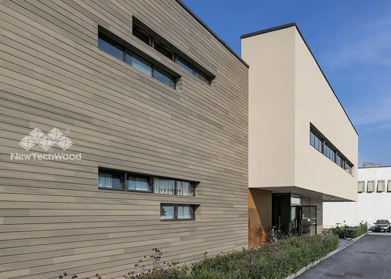 NewTechWood composite cladding on a building façade