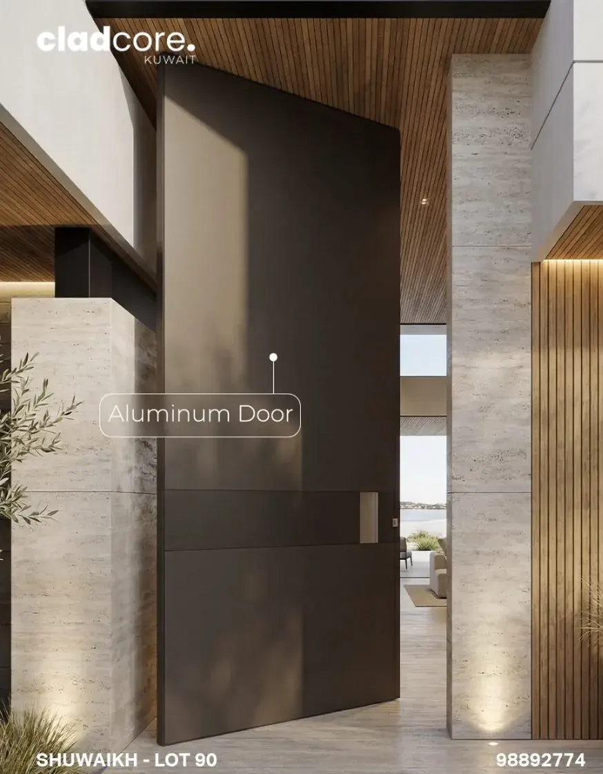 Aluminium pivot entrance door