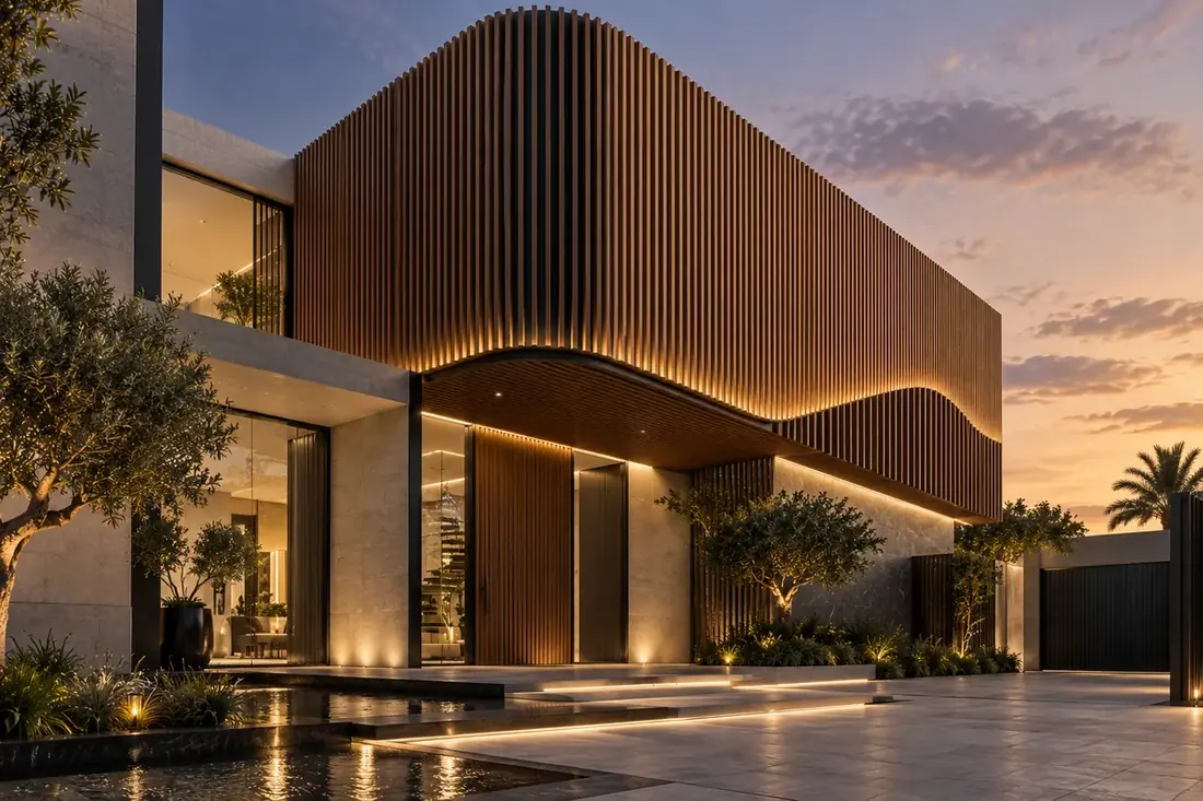 Bespoke curved slat façade