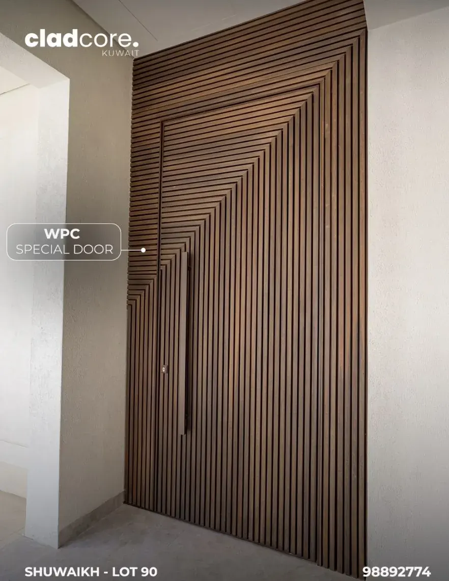 WPC special entrance door with radiating slats